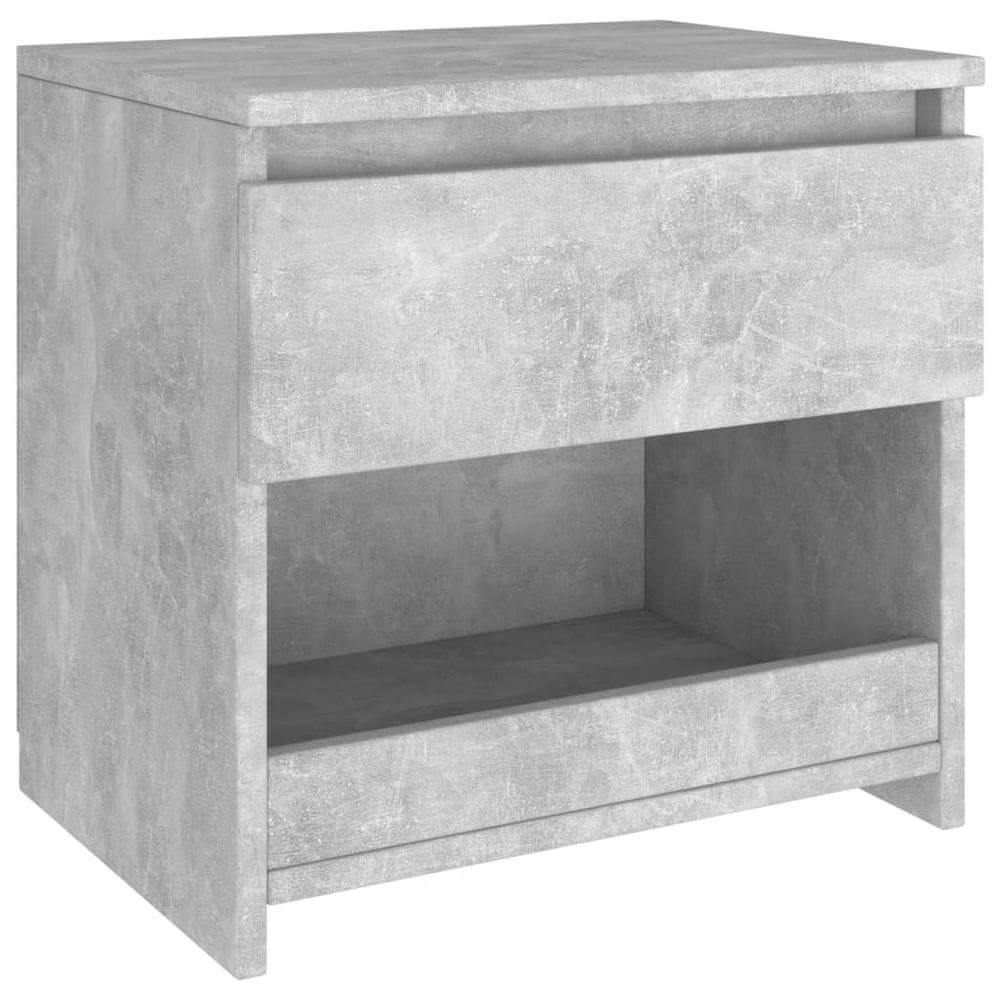 Vidaxl Nočný stolík betónovo-sivý 40x30x39 cm drevotrieska